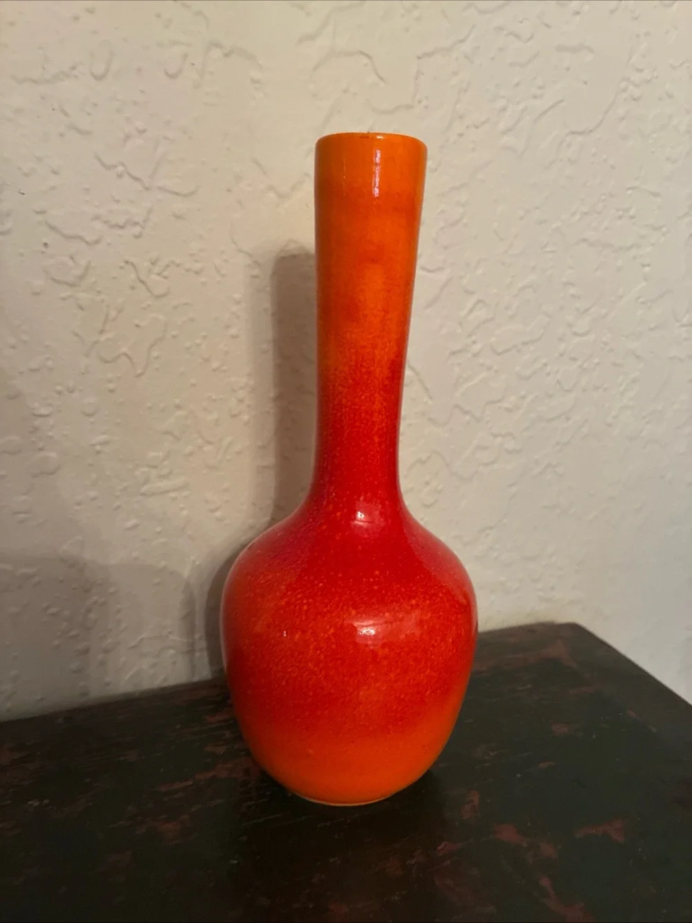 Royal Haeger 7.5” orange vase art pottery MCM